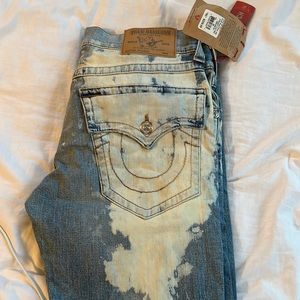 Mens New Damaged True Religion Jeans